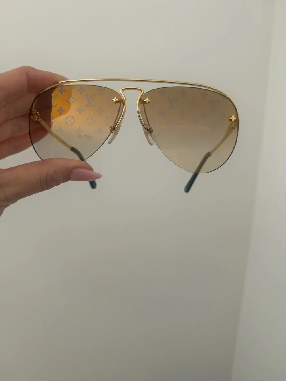 Louis Vuitton Gold Frame Sunglasses with Brown Lenses